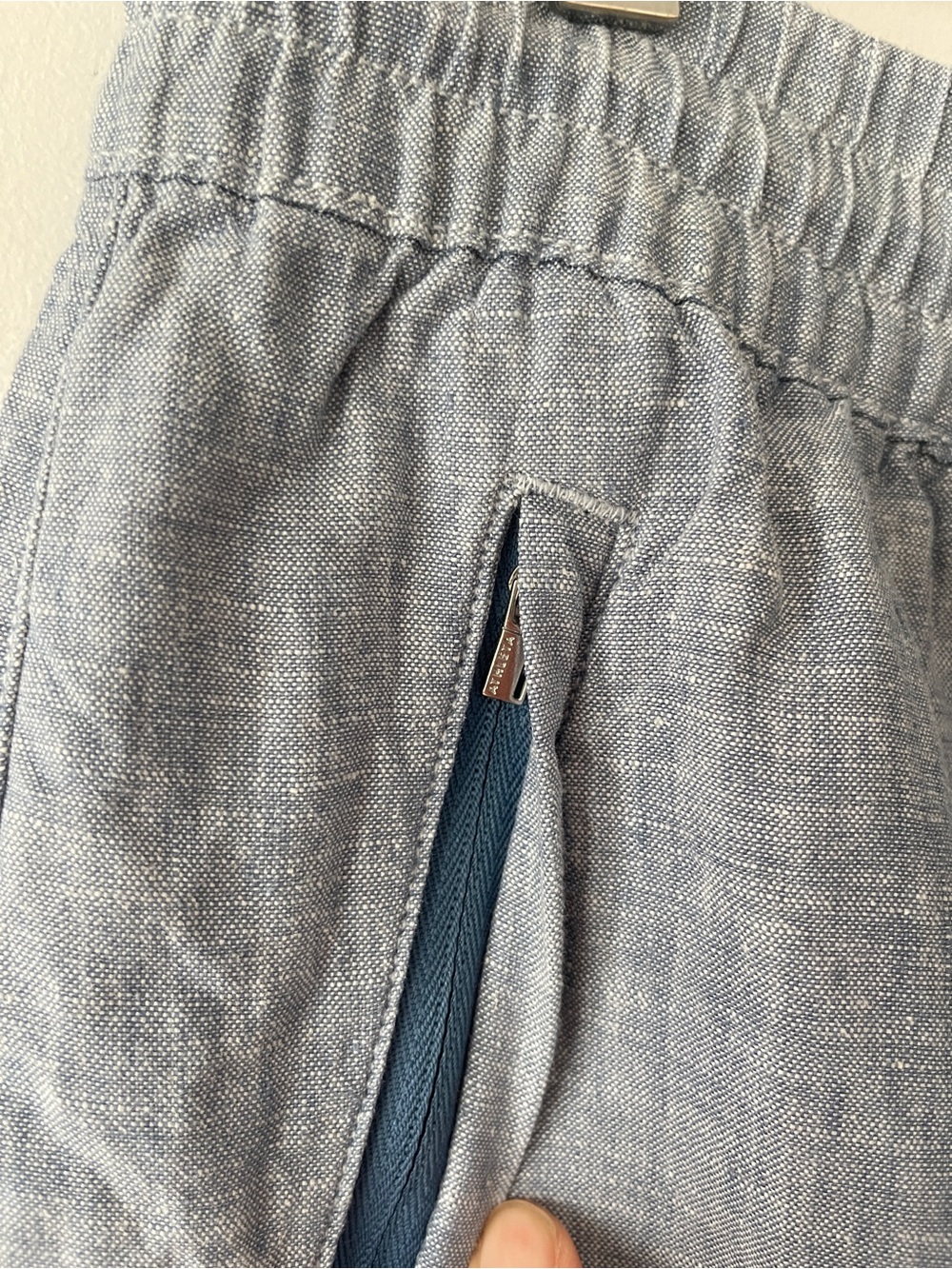 Athleta Retreat Linen Wide Leg Pants Chambray Blue 14 - Picture 5 of 9